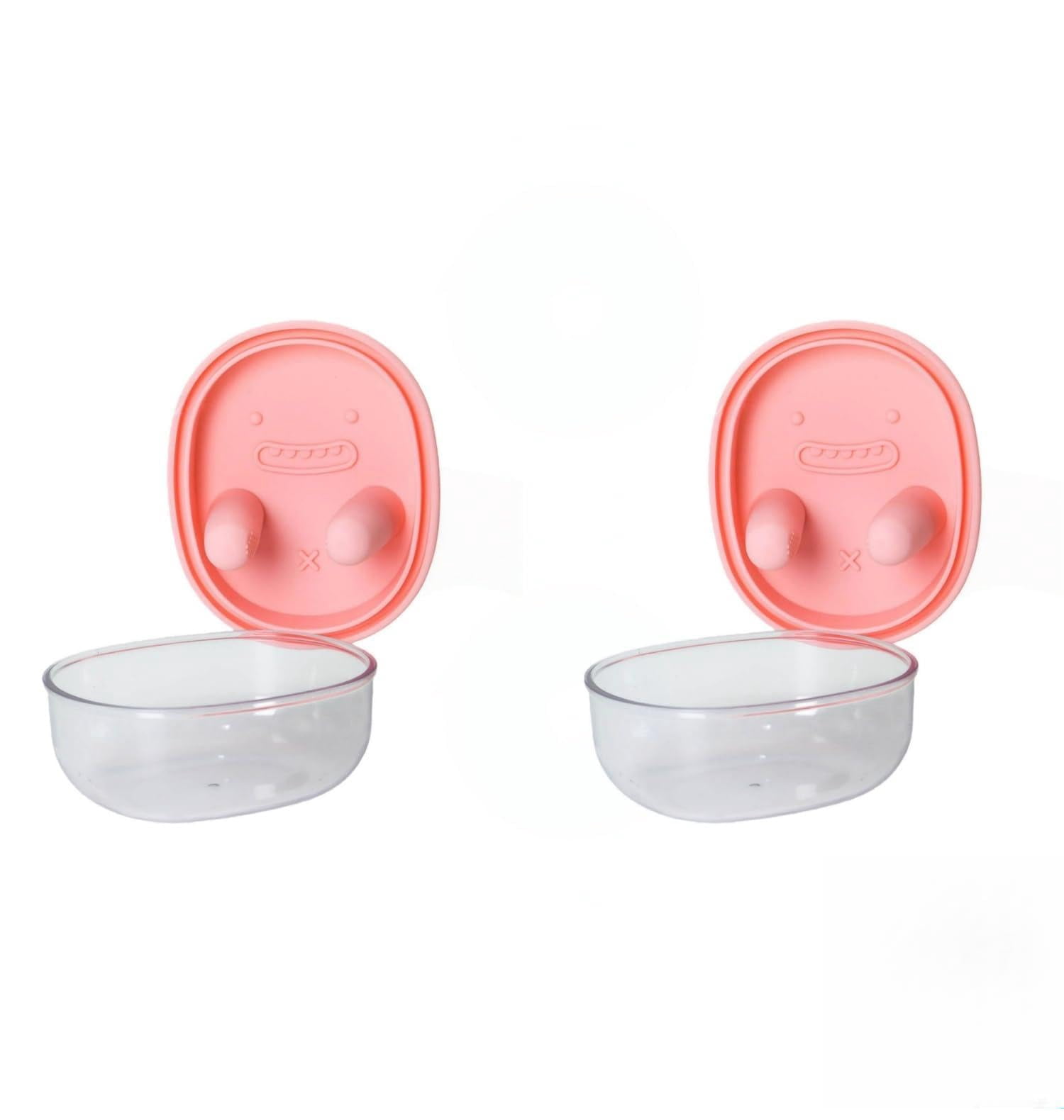 2-Pack No Mess Snack Container with Silicone Lid for Travel, BPA Free ...