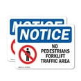 thumbnail image 1 of (2 Pack) No Pedestrians Forklift Traffic Only Sign, 1 of 7