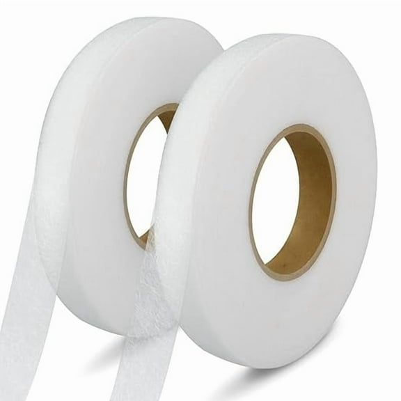 2-Pack No-Sew Iron-On Hem Tape – 140 Yards Total, Fusible Adhesive Wonder Web for Hemming Pants, Curtains, Clothes & Fabrics (White)