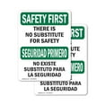thumbnail image 1 of (2 Pack) No Substitute For Safety Bilingual OSHA Safety First Sign, 1 of 7
