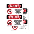 thumbnail image 1 of (2 Pack) No Swimming Pool Closed Chemicals Bilingual OSHA Danger Sign, 1 of 7