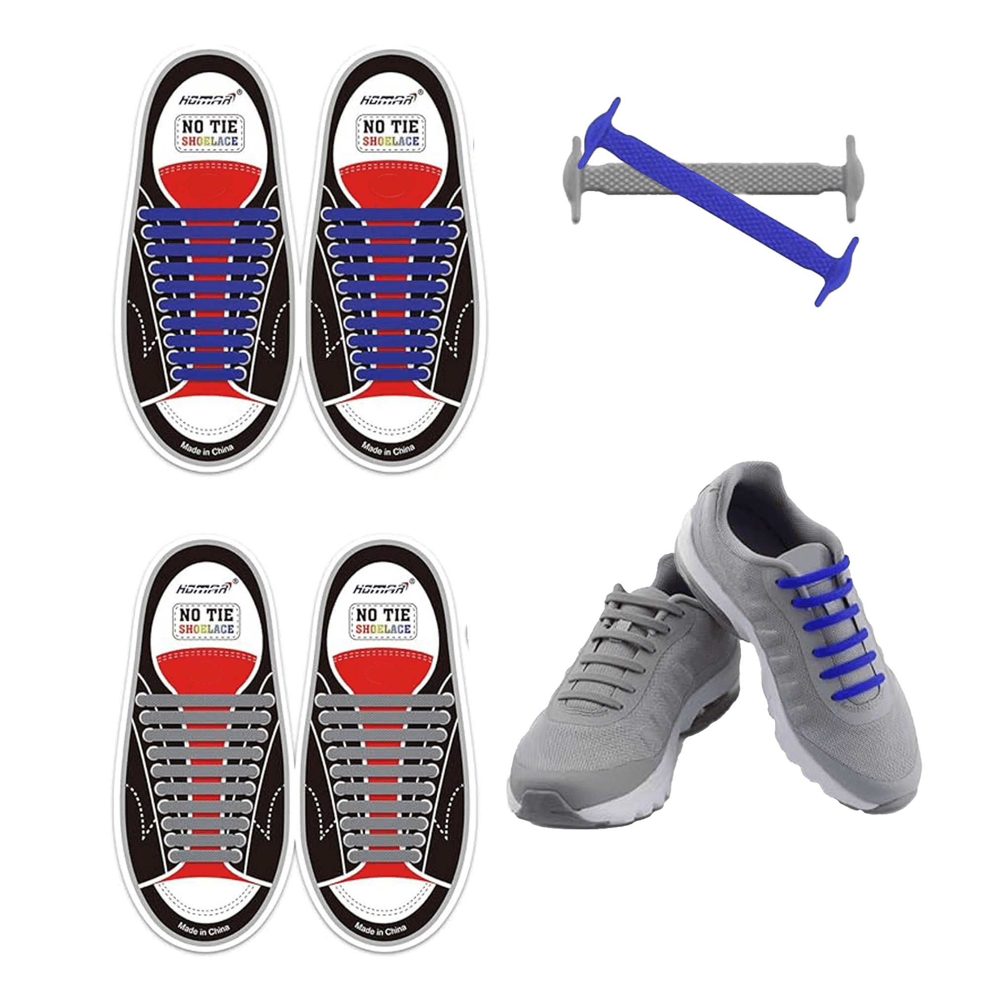 Pack No Tie Shoe Laces, Elastic Shoe Laces for Sneakers, No Tie