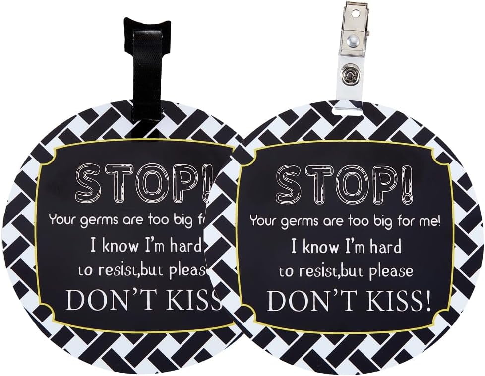 PLIGREAT 2 Sets Cute Daisy 'No Touching' Baby Sign - Hanging & Clip Signs For Car Seat & Stroller - View #4
