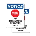 thumbnail image 1 of (2 Pack) No Trespassing Residents Sign, 1 of 7