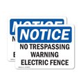 thumbnail image 1 of (2 Pack) No Trespassing Warning Electric Fence OSHA Notice Sign, 1 of 7