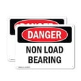 thumbnail image 1 of (2 Pack) Non Load Bearing OSHA Danger Sign 14 Inch X 10 Inch Plastic Sign, Weather Resistant, UV Protected for Workplace, Business, and Construction Site, Made in the USA, 1 of 8