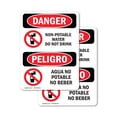 thumbnail image 1 of (2 Pack) Non-Potable Water Do Not Drink Bilingual OSHA Danger Sign, 1 of 7
