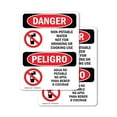 thumbnail image 1 of (2 Pack) Non-Potable Water No Drinking Bilingual OSHA Danger Sign, 1 of 7
