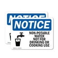 thumbnail image 1 of (2 Pack) Non-Potable Water Not For Drinking Cooking OSHA Notice Sign, 1 of 7