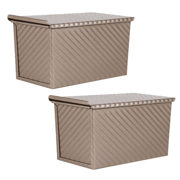 2 Pack Non-Stick Loaf Bread Pan with Lid, Carbon Steel Baking for Homemade Bread, Toast, ywm58