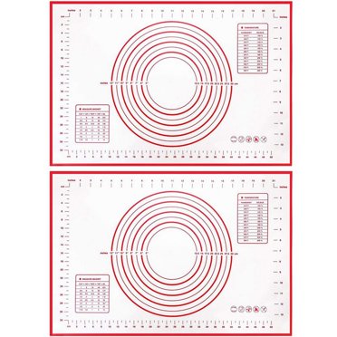 Round Silicone Baking Mat With Measurements - Non-Stick Dough Rolling Mat For Cookies, Macarons & Bread