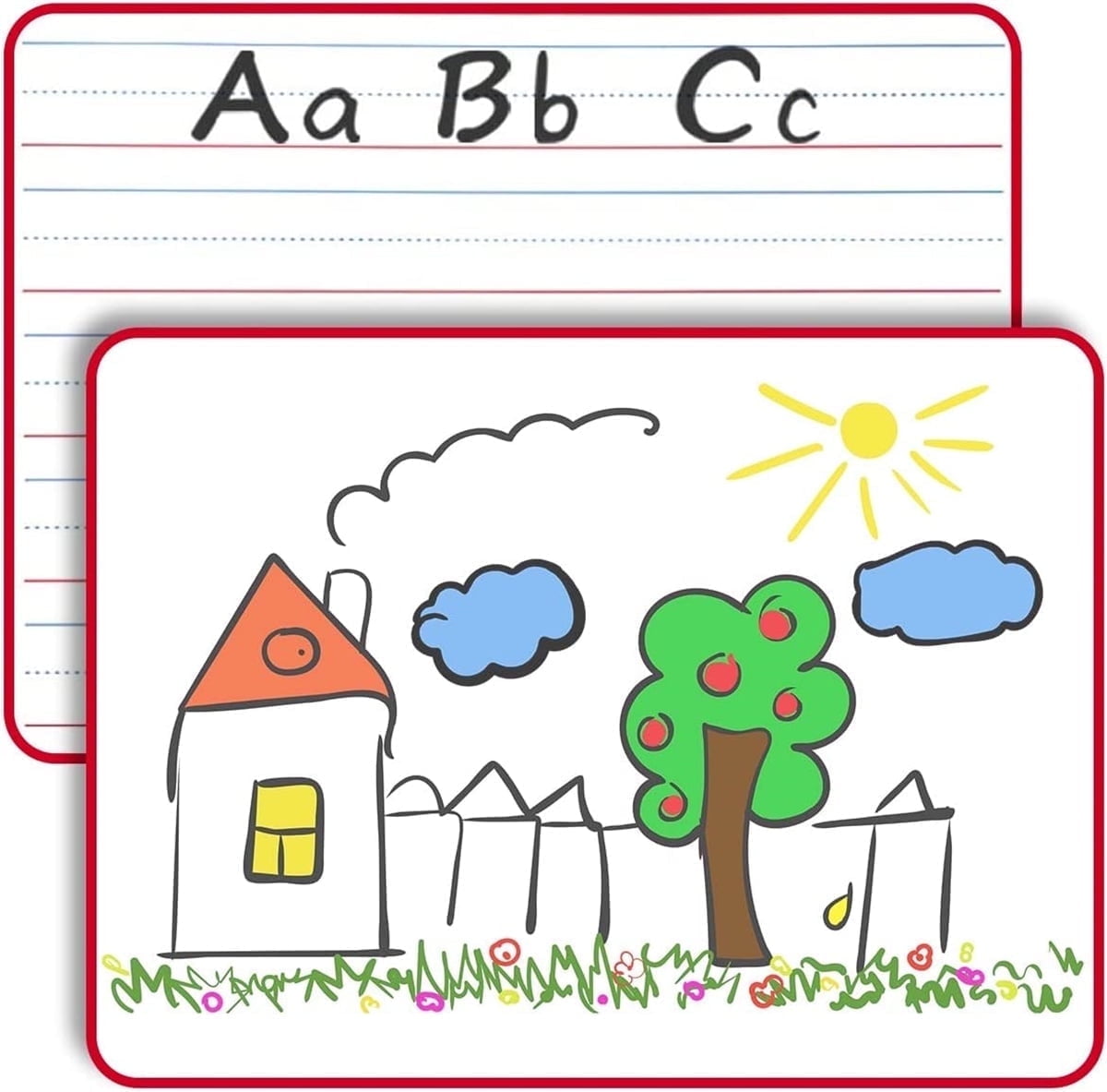 2 Pack Nonmagnetic Whiting Board,Double Sided Whiteboard Lined Dry Erase Board,Ruled Writing Board Handwriting Practice-Bexikou 9x12 Dry Erase Board with Lines Education Teacher Supplies