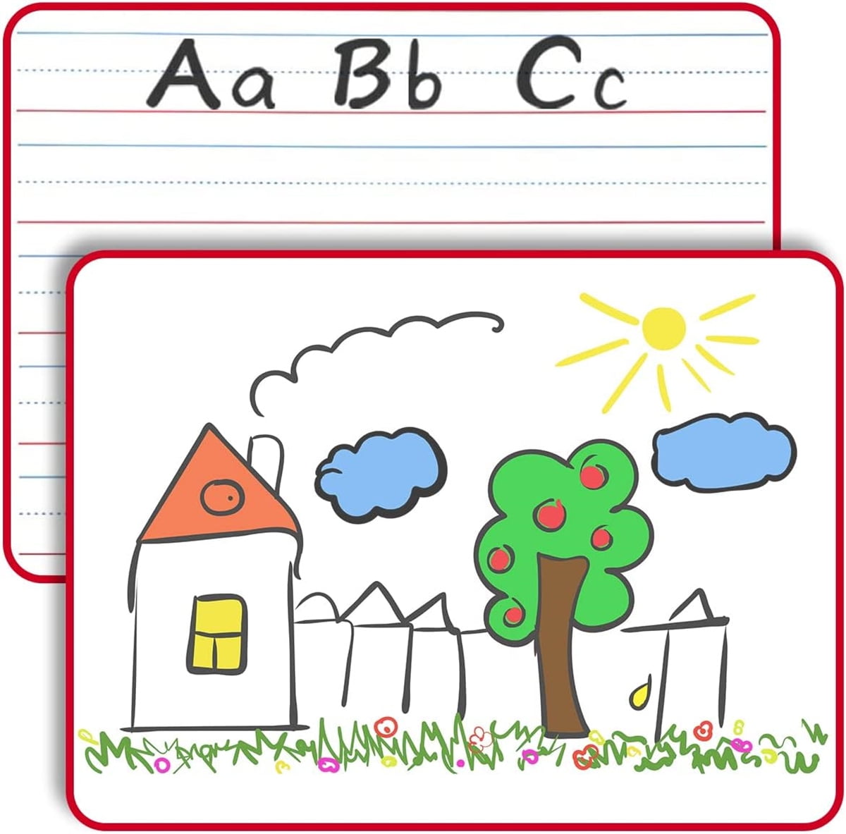 2 Pack Whiting Board,Double Sided Whiteboard Lined Dry Erase Board,Ruled Writing