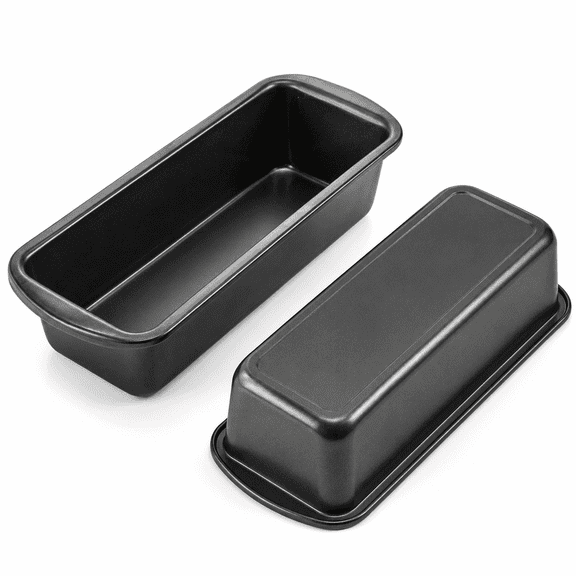 2-Pack Nonstick Loaf Pan Set, 3x10 Inch Carbon Steel Bread & Meatloaf Pans, Oven Safe to 428F, Hand Wash Recommended
