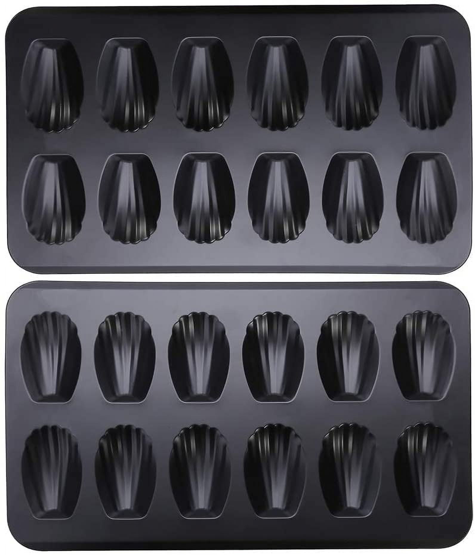 2 Pack Nonstick Madeleine Pan, 12cup Heavy Duty Shell Shape Baking