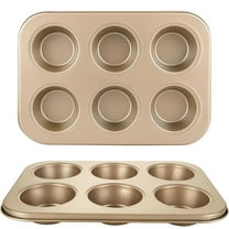 2 Pack Nonstick Muffin Cupcake Pan,Bexikou Carbon Steel Cupcake Pan, 6 Cup Baking Mold Cupcake Bakeware Pan for Making Muffins or Cupcakes