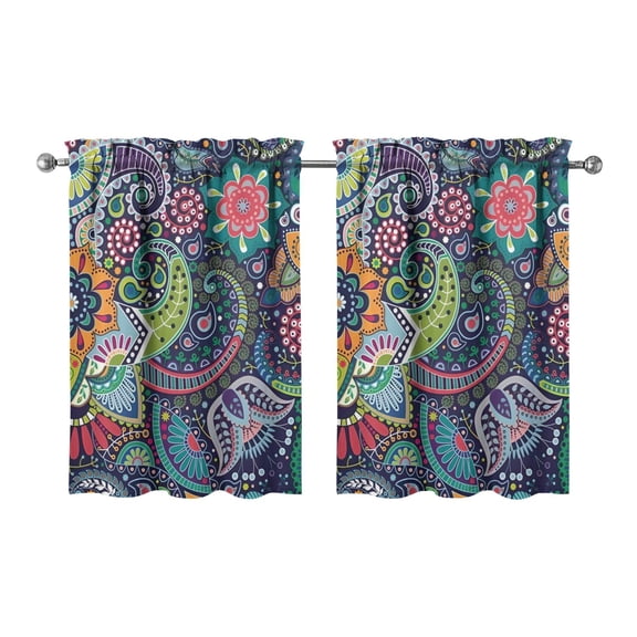 2 Pack Nordic Style Kitchen Curtains 27.5x36 Inch, Semi-Sheer Plaid Tier Curtains with Rod Pocket, Rustic Farmhouse Window Treatment