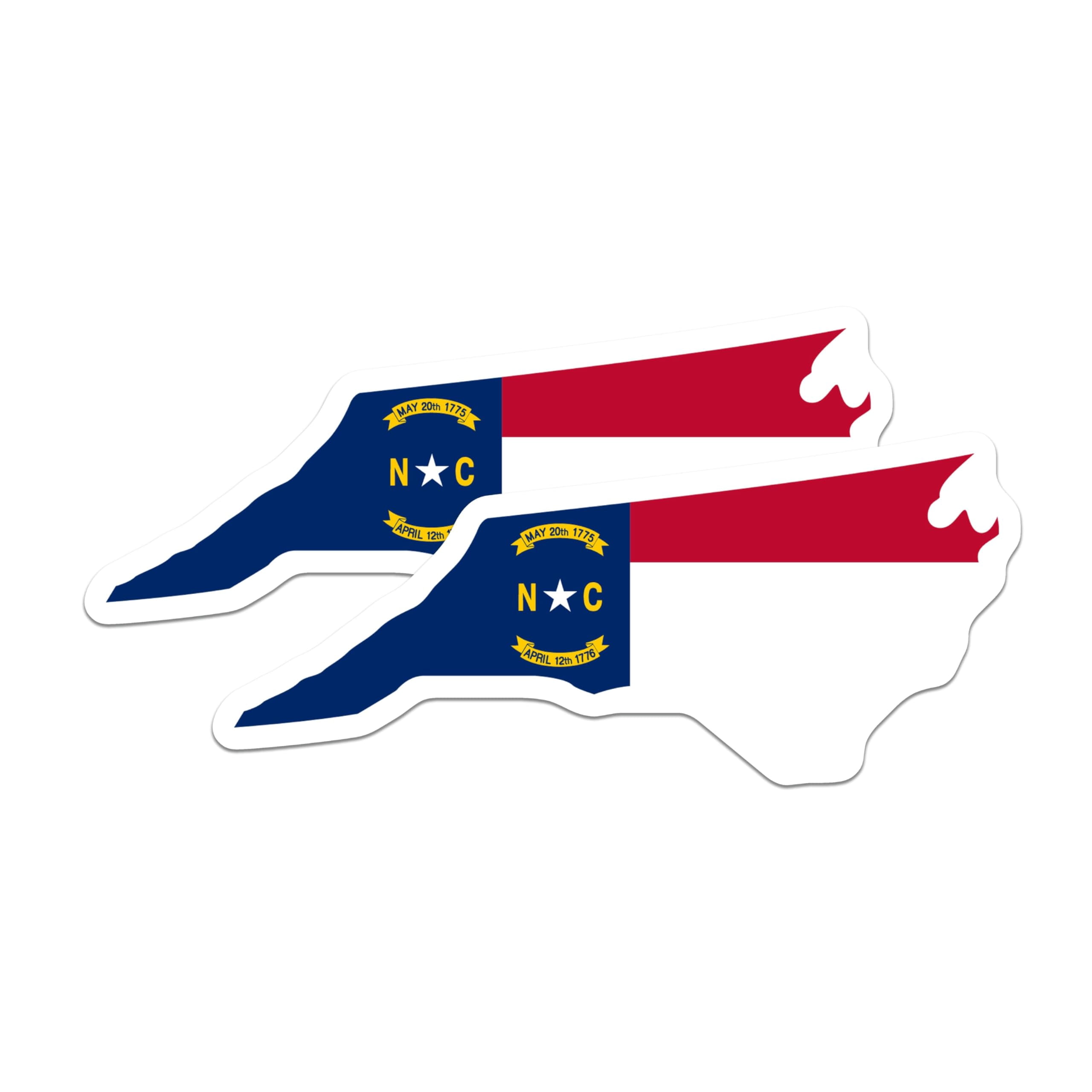 (2 Pack) North Carolina Flag Stickers - NC State Outline Decals ...