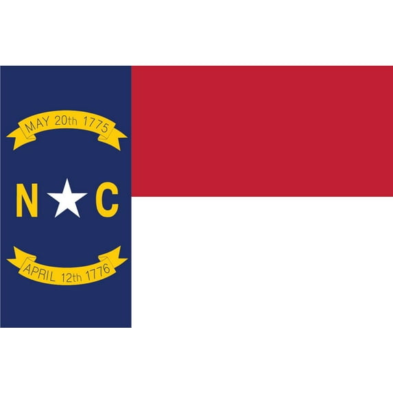 2-Pack North Carolina State Flag Decal Sticker | 5-Inches By 3-Inches | Laminated Vinyl Decal | PDS339