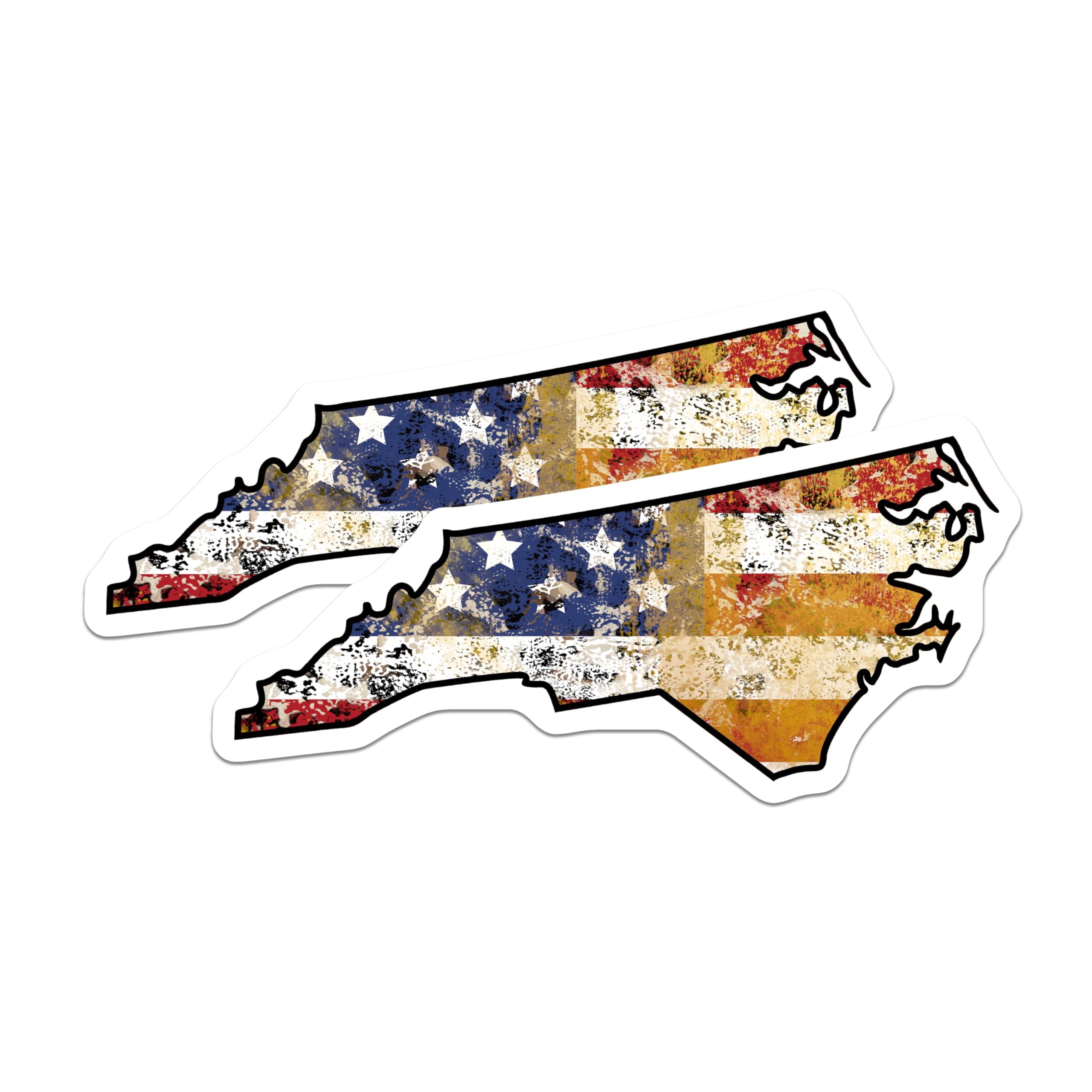 (2 Pack) North Carolina Stickers - NC American Flag - State Pride ...