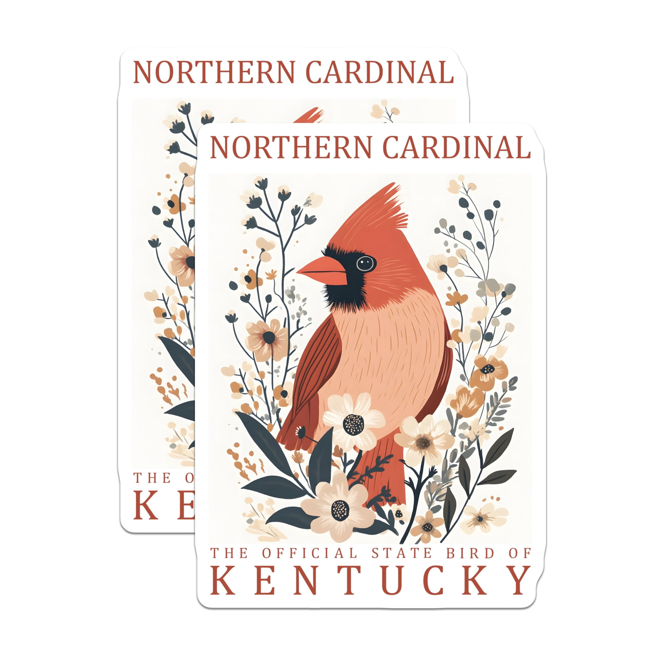 (2 Pack) Northern Cardinal Magnets - Kentucky State Bird - Floral Bird ...