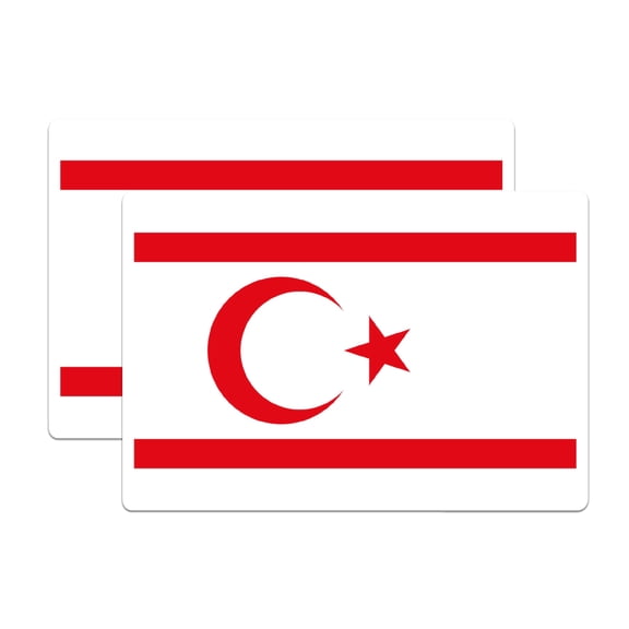 (2 Pack) Northern Cyprus World Flag Magnets - Pride - 5 Inches On Longest Side - Premium Magnet - Choose from Over 200 Countries - for Cars, Refrigerators, Toolboxes, Lockers - Made in USA - MAG1000