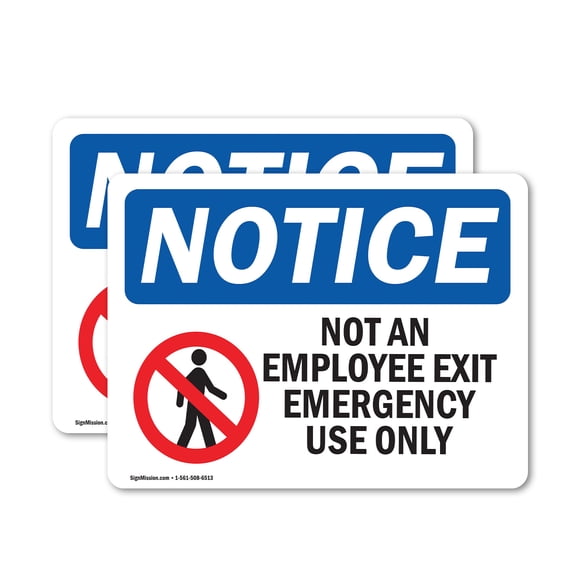 (2 Pack) Not An Employee Exit Emergency Sign