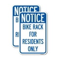thumbnail image 1 of (2 Pack) Notice Sign Bike Rack for Residents Only | 12" X 18" Heavy-Gauge Aluminum Sign | Rust Free Aluminum, Weather Resistant, Waterproof, Fade Resistant, 2 Pre-drilled Holes, 1 of 4