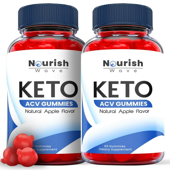 (2 Pack) Nourish Wave Keto ACV Gummies - Apple Cider Vinegar Supplement for Weight Loss - Energy & Focus Boosting Dietary Supplements for Weight Management & Metabolism - Fat Burn - 120 Gummies