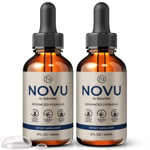 (2 Pack) Novu Drops – Daily Liquid Formula with a Clean, Natural Blend to Support Natural Flow, Balanced Levels & Healthy Circulation | Convenient for Consistent Use (60 Servings)