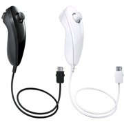 2-Pack Nunchuck Controller for Wii Video Games, Replacement Controllers Joystick Gamepad for Wii Wii U Console