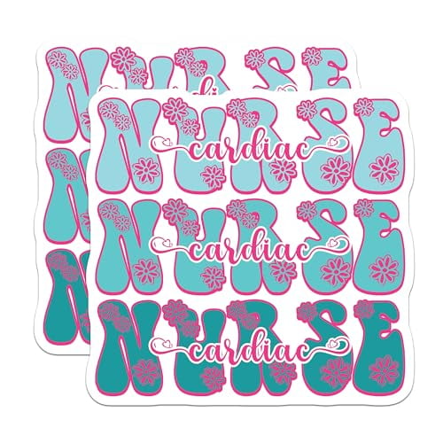 (2 Pack) Nurse Magnets Magnets - Cardiac Nurse Decor - Medical Professional Gifts - 5" On Longest Side - Made in USA - Sticks to Refrigerators & Metal Surfaces - MAG9131