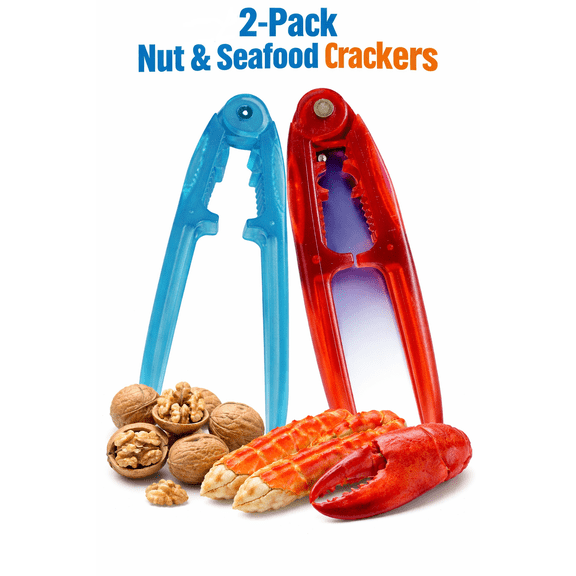 2-Pack Nut & Seafood Cracker Durable ABS Plastic, Ergonomic Shellfish & Nut Opener