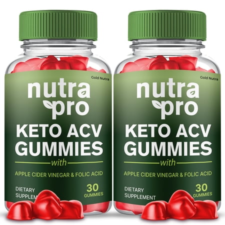 (2 Pack) Nutra Pro Keto ACV Gummies, NutraPro Keto + ACV Supplement for Ketogenic Diet, Premium Formula, Organic Ingredients, 2 Month Supply