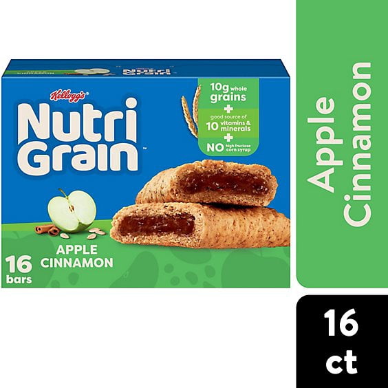 2 Pack Nutri-Grain Breakfast Bars Apple Cinnamon Made with 10g Whole Grains - 16 - 20.8 Oz