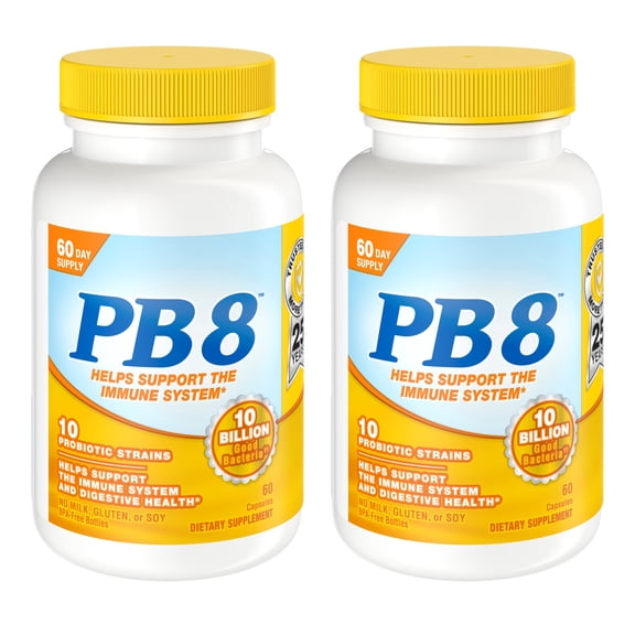 PB8 Immune System Support 60 Caps by Nutrition Now, Pack of 2