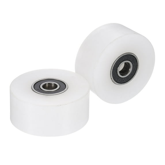 2 Pack Nylon Roller Wheel with Bearings, 1/2"x2-11/16"x1-1/4" Nylon Pulley