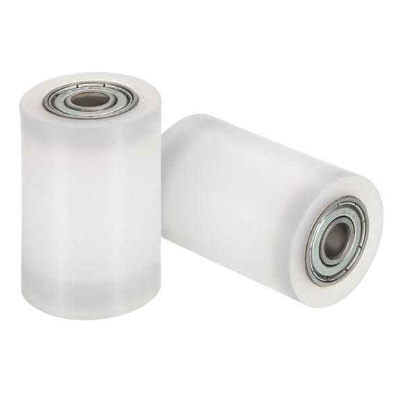 2 Pack Nylon Roller Wheel with Bearings, 1/4"x1"x1-1/2" Nylon Pulley