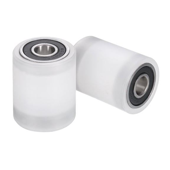 2 Pack Nylon Roller Wheel with Bearings, 3/8"x1-1/4"x1-5/8" Nylon Pulley