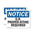 thumbnail image 1 of (2 Pack) O.R. Proper Attire Required OSHA Notice Sign 18 Inch X 12 Inch Plastic Sign, Weather Resistant, UV Protected for Workplace, Business, and Construction Site, Made in the USA, 1 of 8