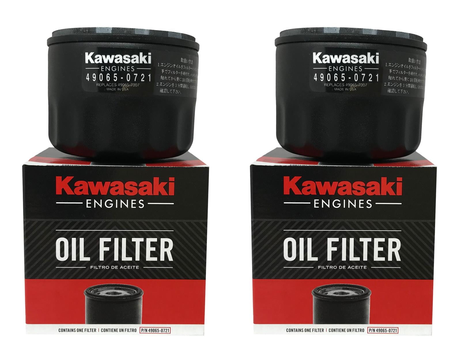 2 Pack OEM Kawasaki 49065-0721 Oil Filter Replaces 49065-7007 