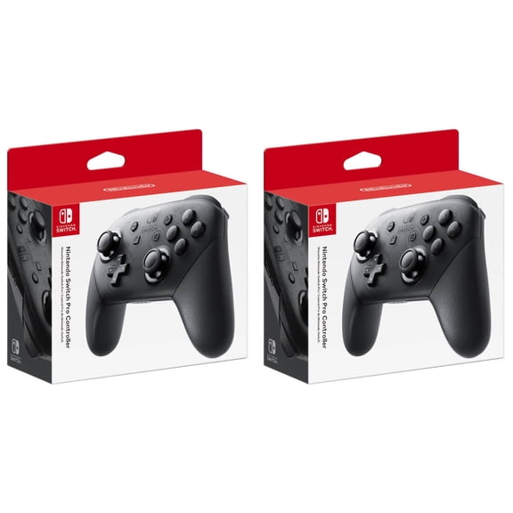 2 Pack OEM Official Nintendo Switch Pro Wireless Controller - Black - HACAFSSKA
