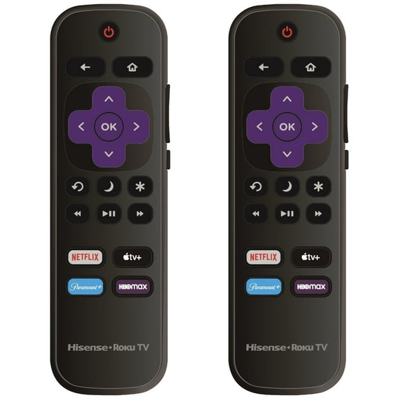2 Pack - OEM Replacement Remote Control Compatible with All Hisense Roku TV Smart  TVs【Only Works with Hisense Roku TV, Not for Roku Stick and Roku Box】 (Netflix/Apple TV+ / Paramount+/ HBO