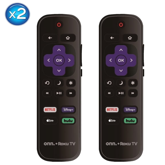 2 Pack - OEM Replacement Remote Control for All ONN. Roku TV Smart 4K Ultra HDTV 【Only Works with Onn. Roku TV, Not for Roku Stick and Roku Box】 (Netflix/Disney Plus/Apple TV+ / Hulu)