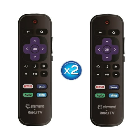 2 Pack - OEM Replacement Remote Control fit for All Element Roku TV Smart 4K Ultra HDTV ?Only Works with Element Roku TV, Not for Roku Stick and Roku Box? (Netflix/Disney Plus/Hulu/Sling)