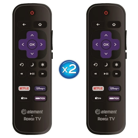 2 Pack - OEM Replacement Remote Control fit for All Element Roku TVs ?Only Works with Element Roku TV, Not for Roku Stick and Roku Box? (Netflix/Disney Plus/Apple TV+ / HBO Max)