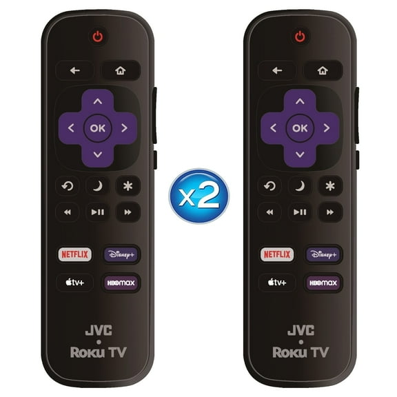 2 Pack - OEM Replacement Remote Control fit for All JVC HDR Roku Smart LED TVs Only Works with JVC Roku TV, Not for Roku Stick and Roku Box (Netflix/Disney Plus/Apple TV+ / HBO Max)