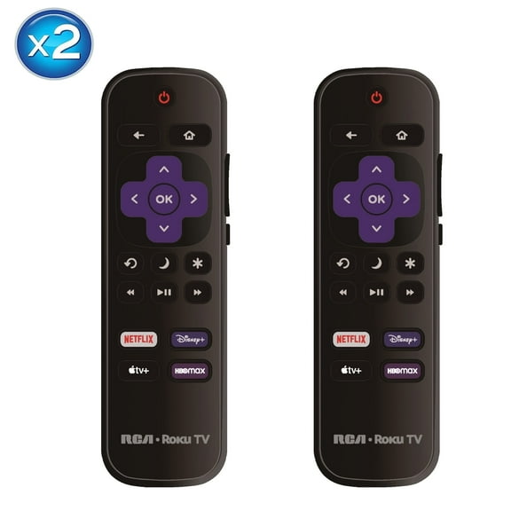 2 Pack - OEM Replacement Remote Control fit for All RCA Roku TV Smart TVs【Only Works with RCA Roku TV, Not for Roku Stick and Roku Box】 (Netflix/Disney Plus/Apple TV+ / HBO Max)