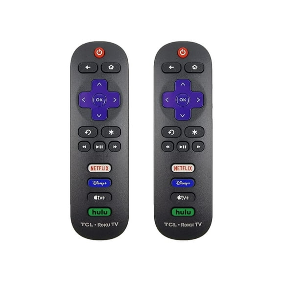 2 Pack - OEM Replacement Remote Control fit for All TCL Roku Smart TVs【Only Works with TCL Roku TV, Not for Roku Stick and Roku Box】 (Netflix/Disney Plus/Apple TV+ / Hulu)