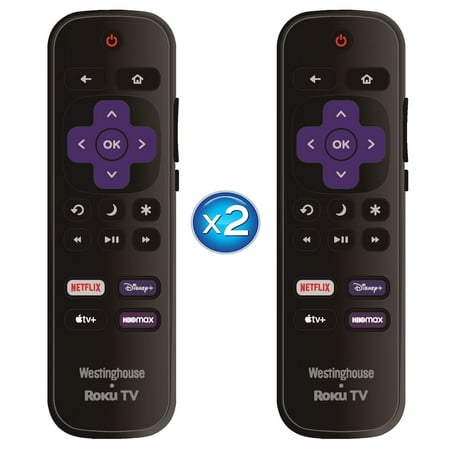2 Pack - OEM Replacement Remote Control fit for All Westinghouse Roku TV Smart TVs ?Only Works with Westinghouse Roku TV, Not for Roku Stick and Roku Box? (Netflix/Disney Plus/Apple TV+ / HBO Max)